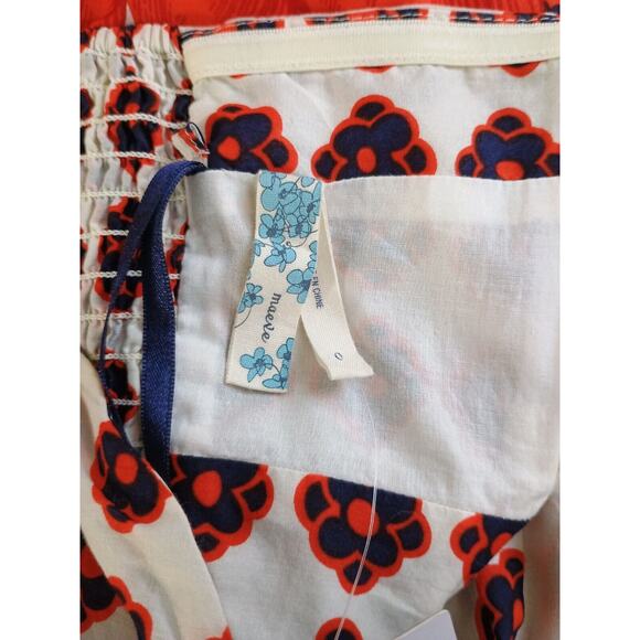 Anthropologie Maeve Dress Women 0 White Floral Tulip Fields Midi Heart Strapless - Picture 3 of 10